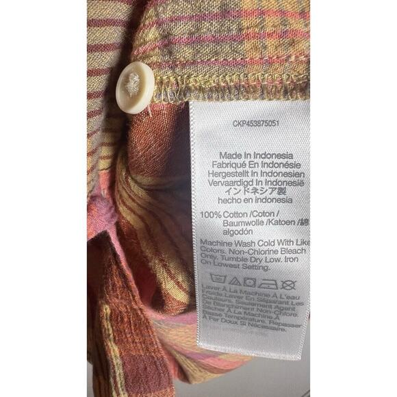 Madewell Women's Daily Shirt in Neon Madras Plaid Size Small Boxy Lagenlook - Picture 9 of 11